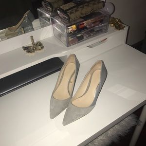 Zara Gray half suede med heel pumps - lightly used